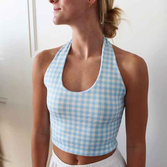 The Picnic Top (Blue Gingham)