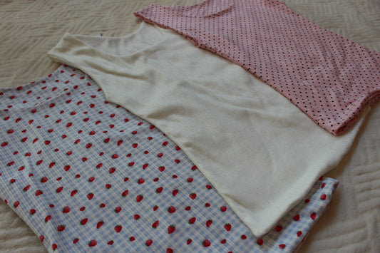 Blue Gingham Strawberry G-Tank
