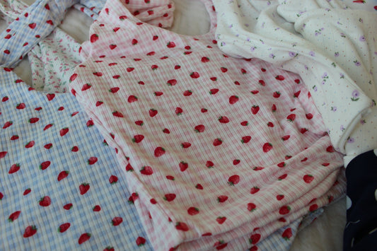 The Picnic Top (Pink Gingham Strawberry)
