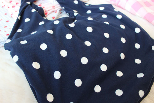 The Picnic Top (Navy Polka)