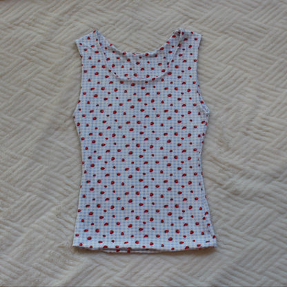 Blue Gingham Strawberry G-Tank